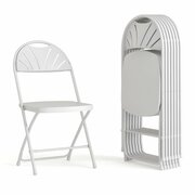 Flash Furniture White Plastic Folding Chair 8-LE-L-4-WHITE-GG